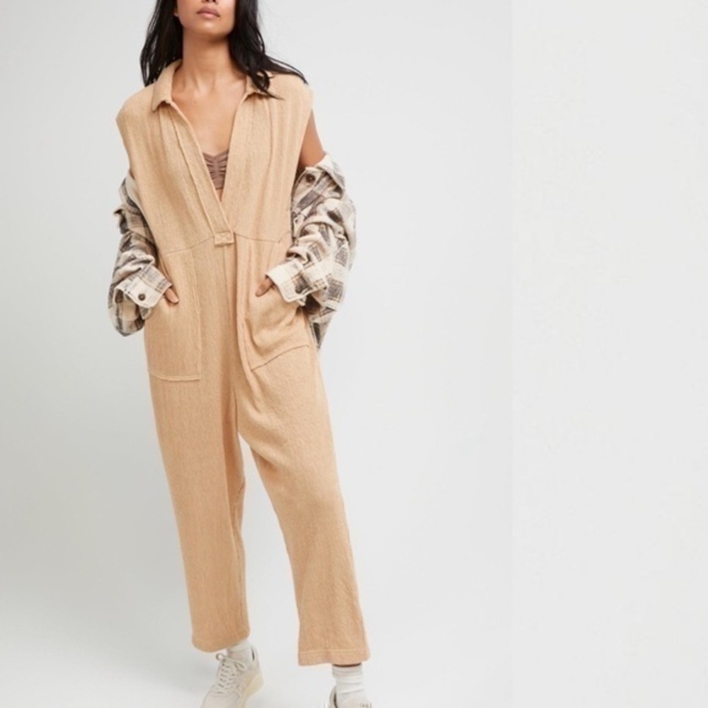 Free People Beach Jumpsuit Pockets Resort Beach